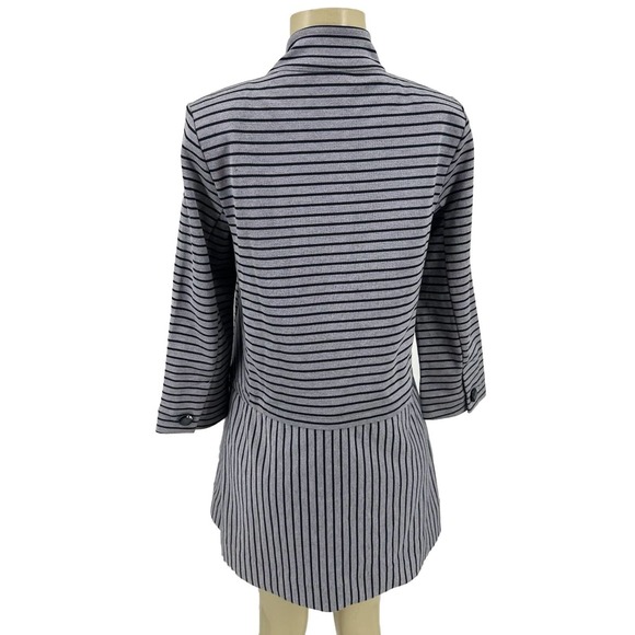 Cabi Small Women Striped Car Coat #5474 Med Length Jacket Button Up 7-4 - Picture 3 of 9